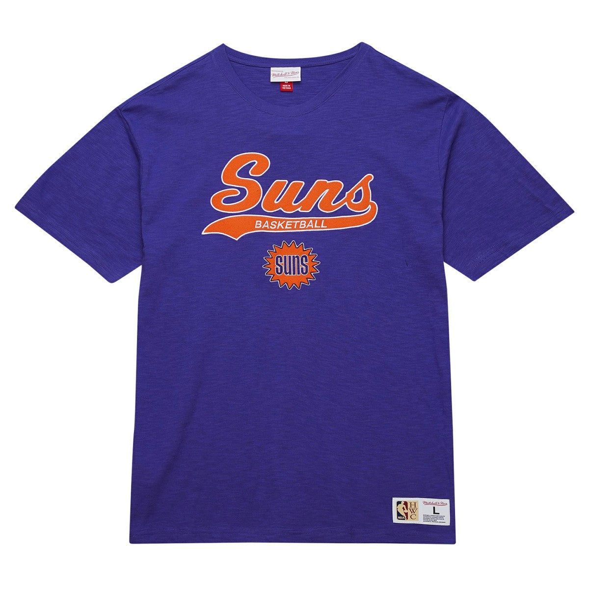 Phoenix Suns Hardwood Classics Felt Applique Slub T-Shirt Purple - Mitchell & Ness outlet