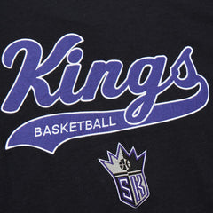 Sacramento Kings Hardwood Classics Felt Applique Slub T-Shirt Black - Mitchell & Ness