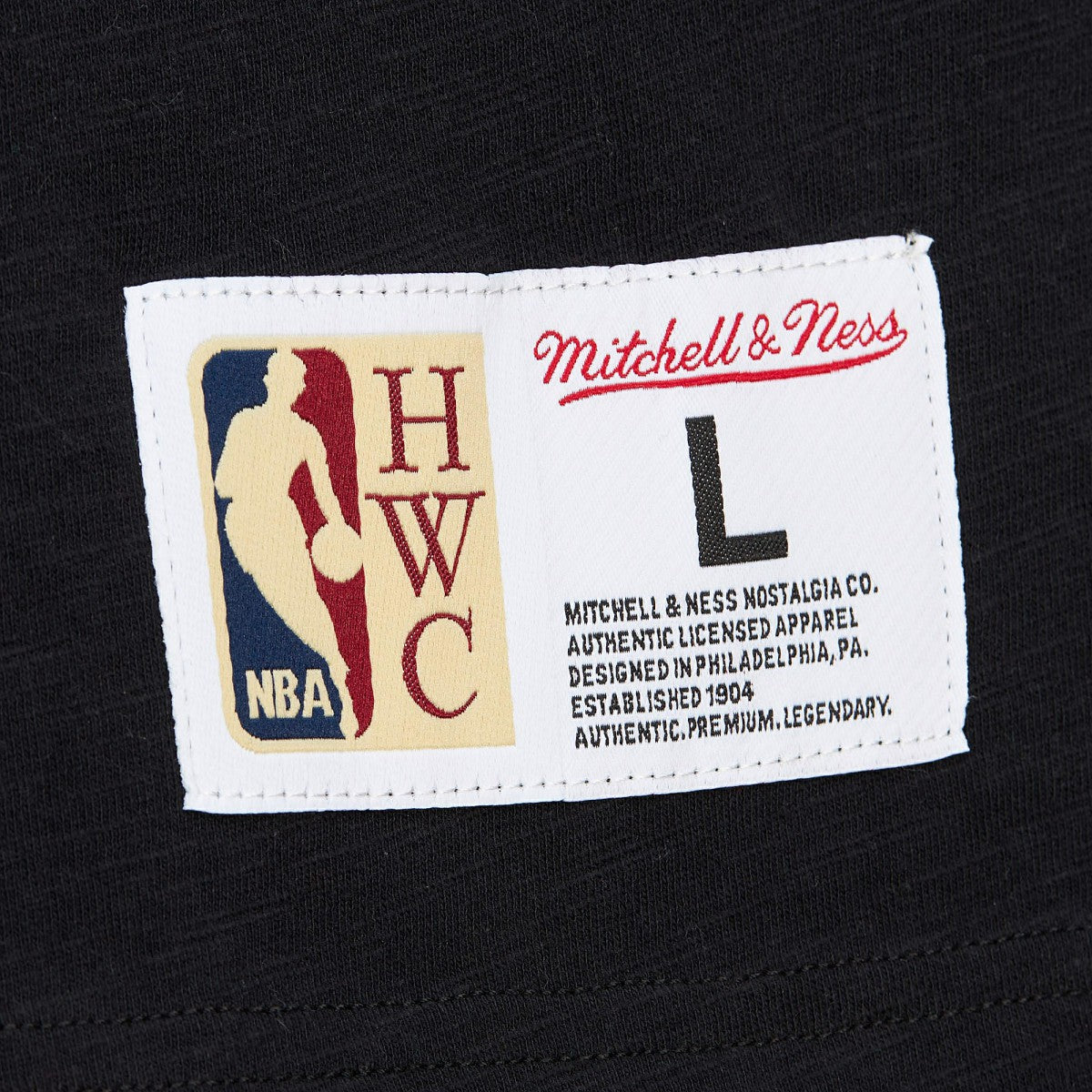Sacramento Kings Hardwood Classics Felt Applique Slub T-Shirt Black - Mitchell & Ness