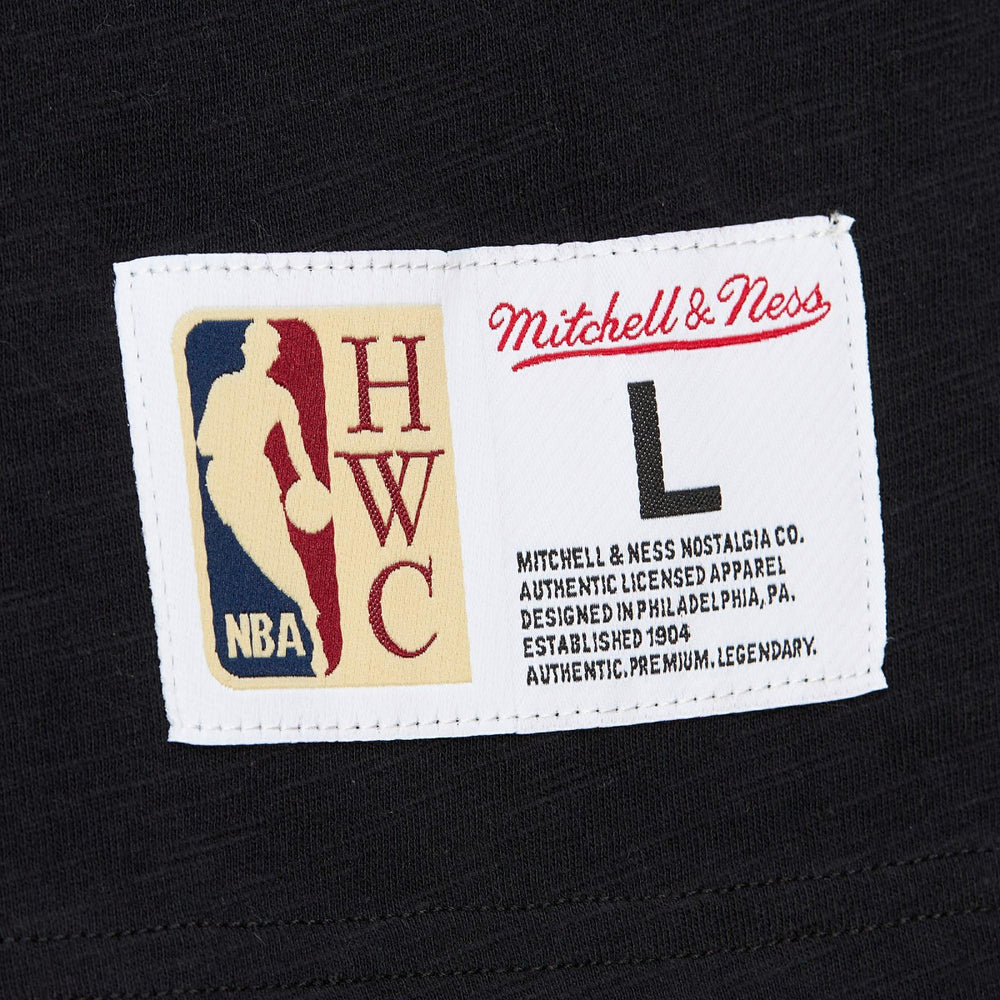 Sacramento Kings Hardwood Classics Felt Applique Slub T-Shirt Black - Mitchell & Ness