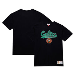 Boston Celtics Hardwood Classics Felt Applique Slub T-Shirt Black - Mitchell & Ness