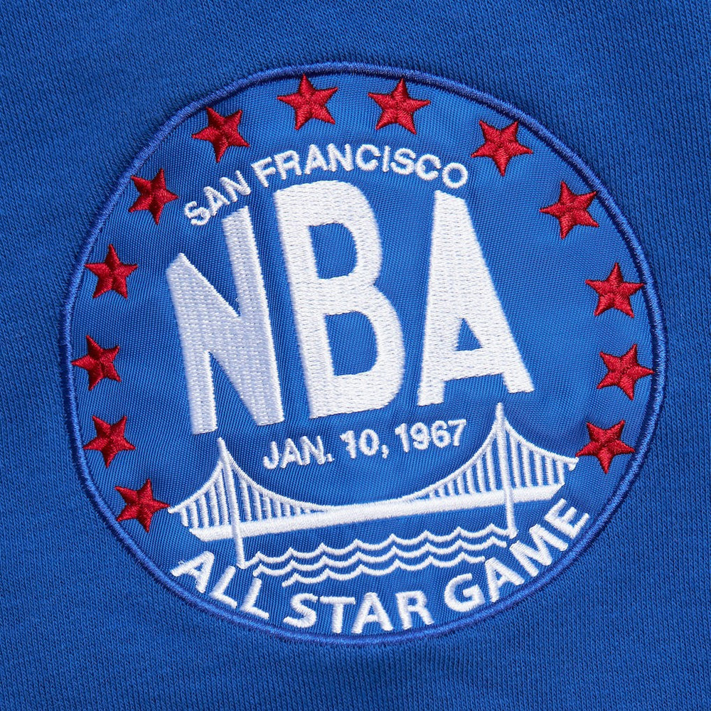 Golden State Warriors Hardwood Classics All Over 4.0 Pullover Sweatshirt Heather Gray - Mitchell & Ness
