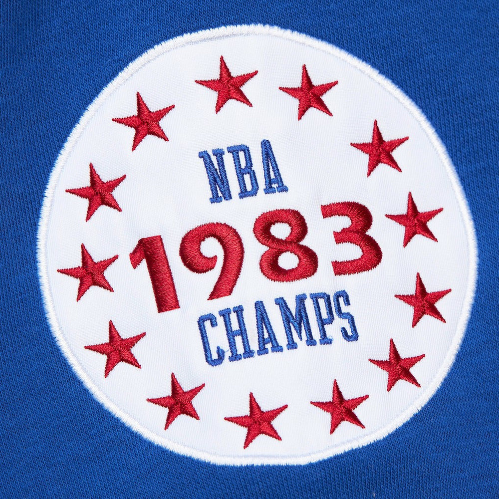 Philadelphia 76ers Hardwood Classics All Over 4.0 Pullover Sweatshirt Heather Gray - Mitchell & Ness