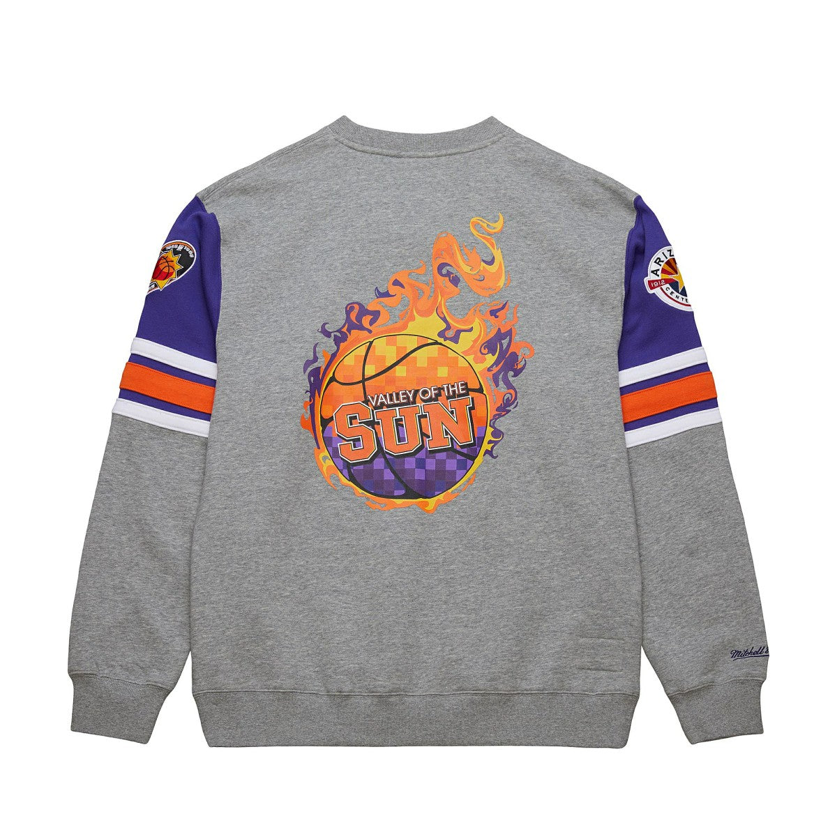 Phoenix Suns Hardwood Classics All Over 4.0 Pullover Sweatshirt Heather Gray - Mitchell & Ness