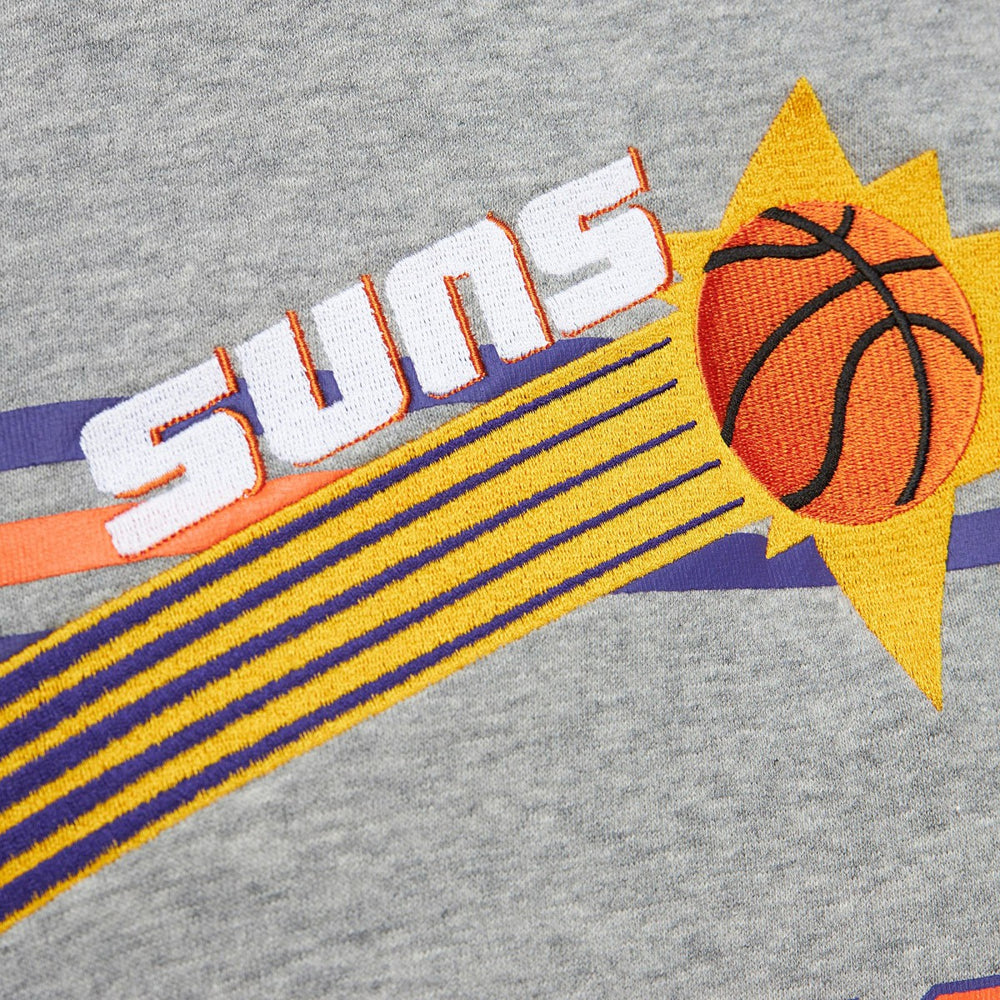 Phoenix Suns Hardwood Classics All Over 4.0 Pullover Sweatshirt Heather Gray - Mitchell & Ness