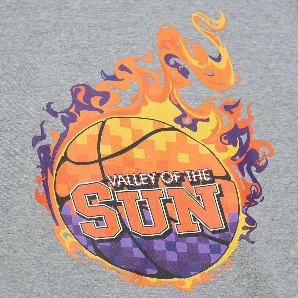 Phoenix Suns Hardwood Classics All Over 4.0 Pullover Sweatshirt Heather Gray - Mitchell & Ness
