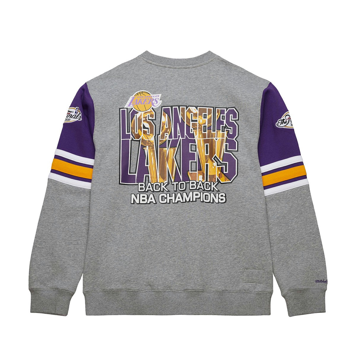 Los Angeles Lakers Hardwood Classics All Over 4.0 Pullover Sweatshirt Heather Gray - Mitchell & Ness
