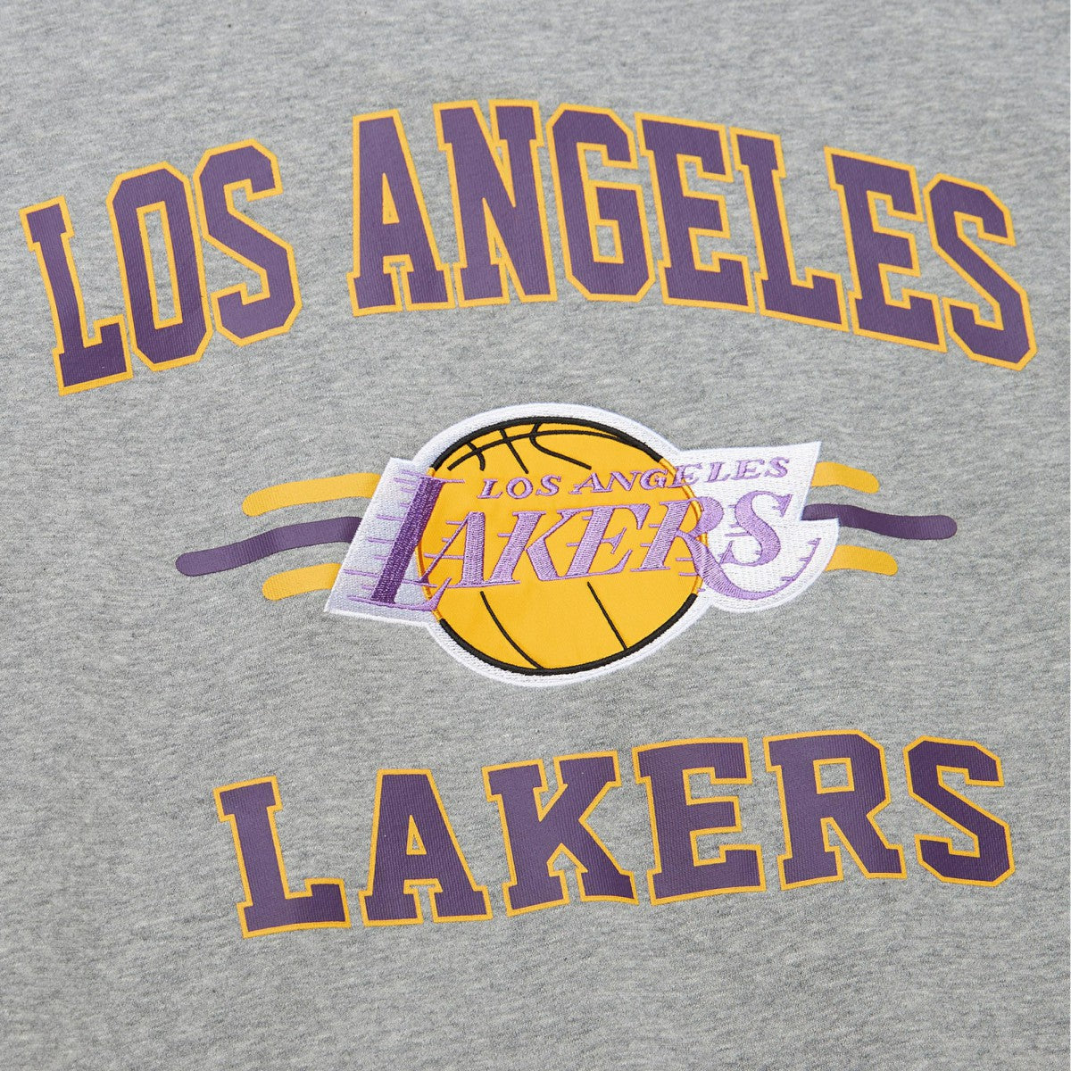 Los Angeles Lakers Hardwood Classics All Over 4.0 Pullover Sweatshirt Heather Gray - Mitchell & Ness