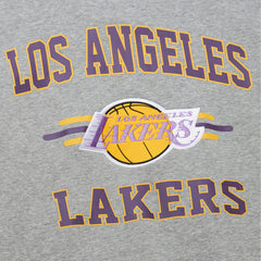 Los Angeles Lakers Hardwood Classics All Over 4.0 Pullover Sweatshirt Heather Gray - Mitchell & Ness