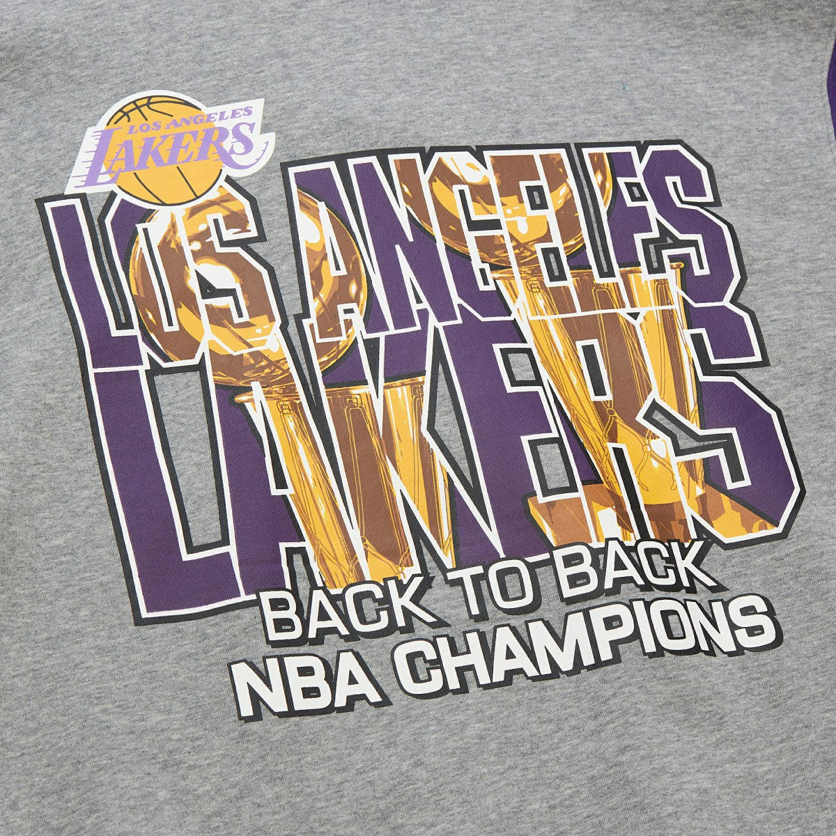 Los Angeles Lakers Hardwood Classics All Over 4.0 Pullover Sweatshirt Heather Gray - Mitchell & Ness