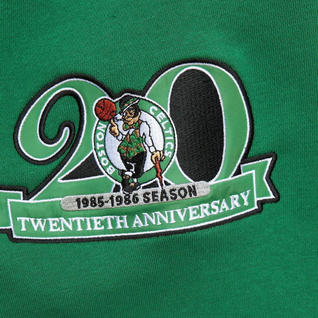 Boston Celtics Hardwood Classics All Over 4.0 Pullover Sweatshirt Heather Gray - Mitchell & Ness