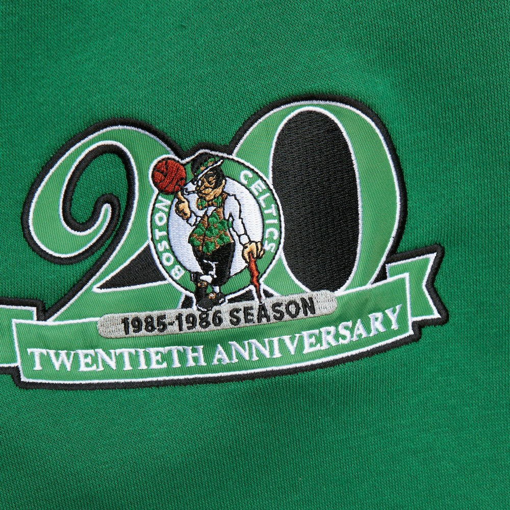 Boston Celtics Hardwood Classics All Over 4.0 Pullover Sweatshirt Heather Gray - Mitchell & Ness