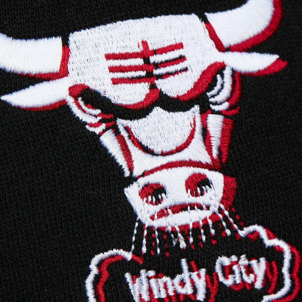 Chicago Bulls Women's Hardwood Classics Cropped Pullover Hoodie Black - Mitchell & Ness