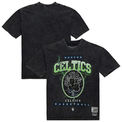 Boston Celtics Unisex Hardwood Classics Vintage Voltage Premium Heavyweight T-Shirt Black - Mitchell & Ness