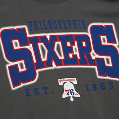 Philadelphia 76ers Women's Hardwood Classics Oversized Boyfriend T-Shirt Charcoal - Mitchell & Ness outlet
