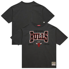 Chicago Bulls Women's Hardwood Classics Oversized Boyfriend T-Shirt Charcoal - Mitchell & Ness