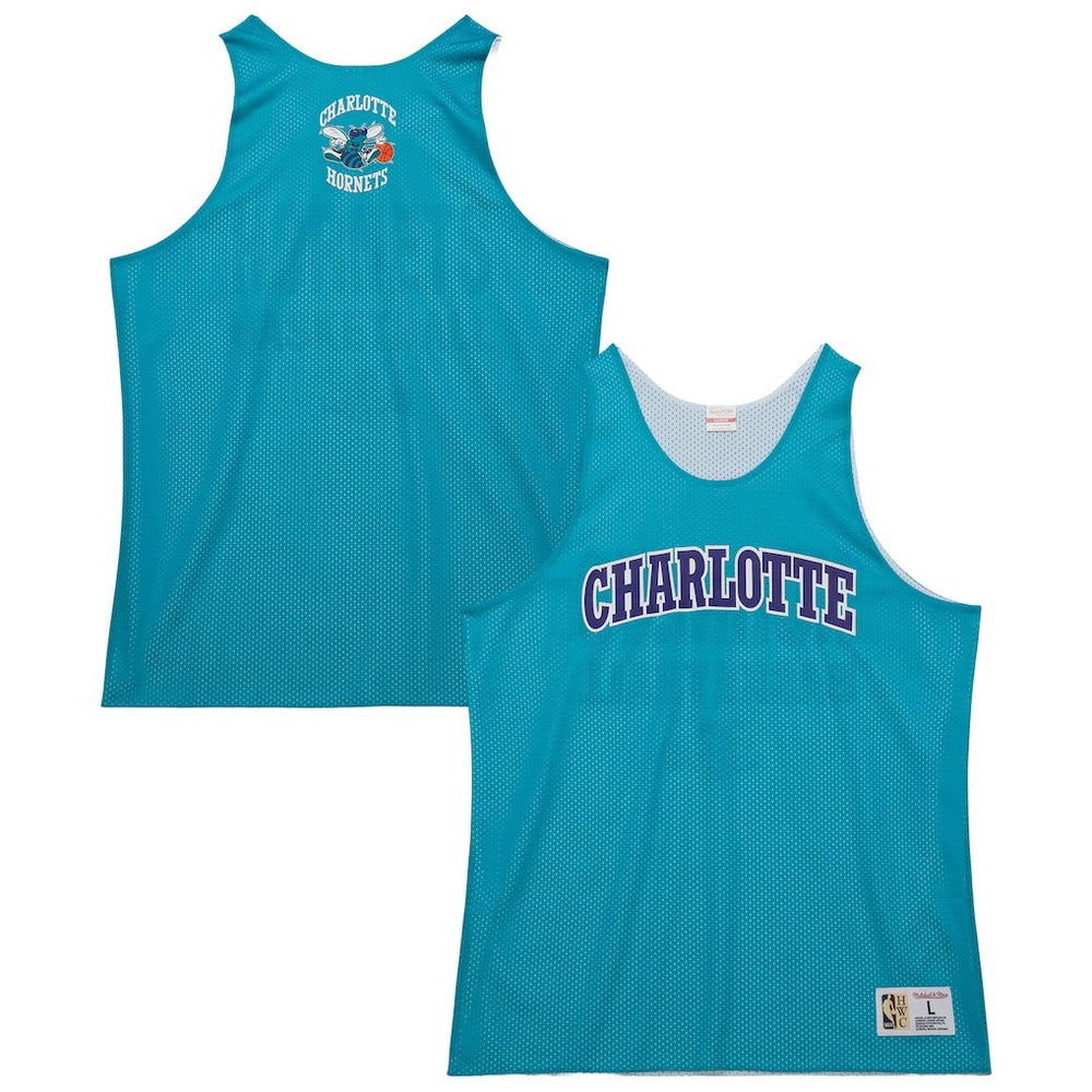 Charlotte Hornets Hardwood Classics Reversible Mesh Practice Jersey Teal/White - Mitchell & Ness
