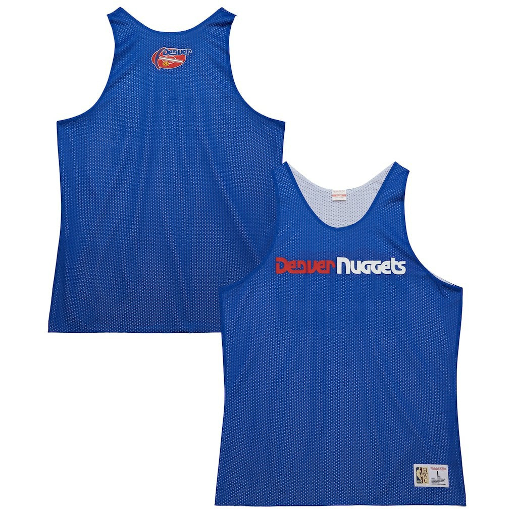 Denver Nuggets Hardwood Classics Reversible Mesh Practice Jersey Royal/White - Mitchell & Ness