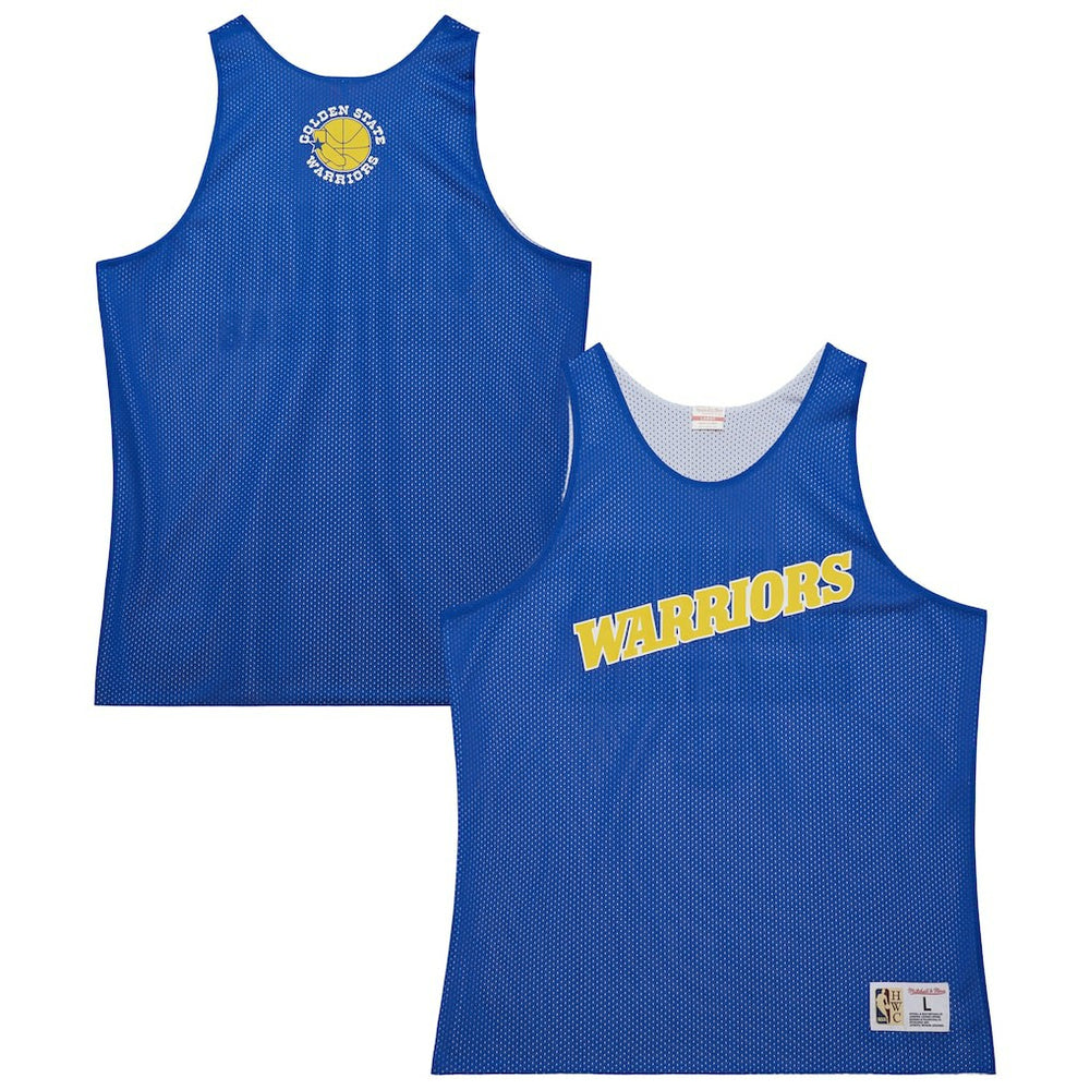 Golden State Warriors Hardwood Classics Reversible Mesh Practice Jersey Royal/White - Mitchell & Ness