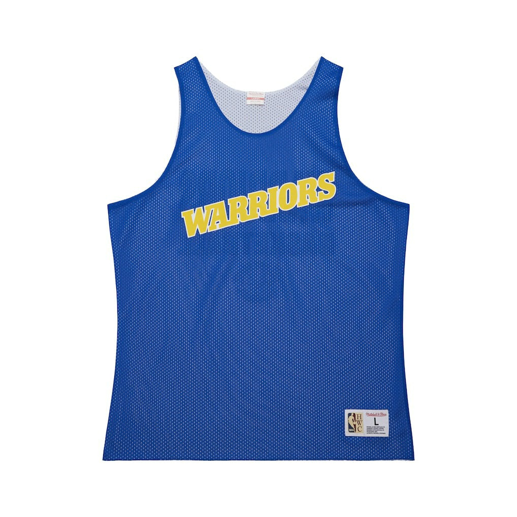 Golden State Warriors Hardwood Classics Reversible Mesh Practice Jersey Royal/White - Mitchell & Ness
