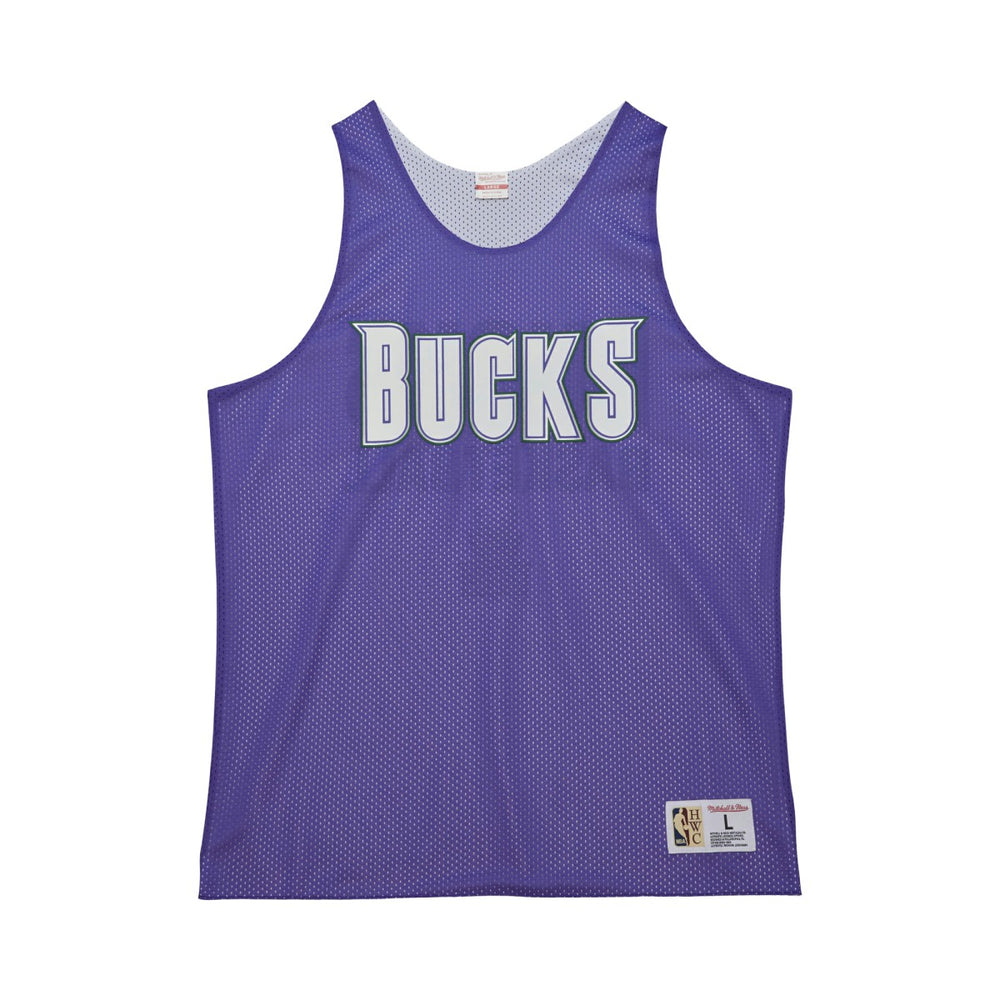Milwaukee Bucks Hardwood Classics Reversible Mesh Practice Jersey Purple/White - Mitchell & Ness