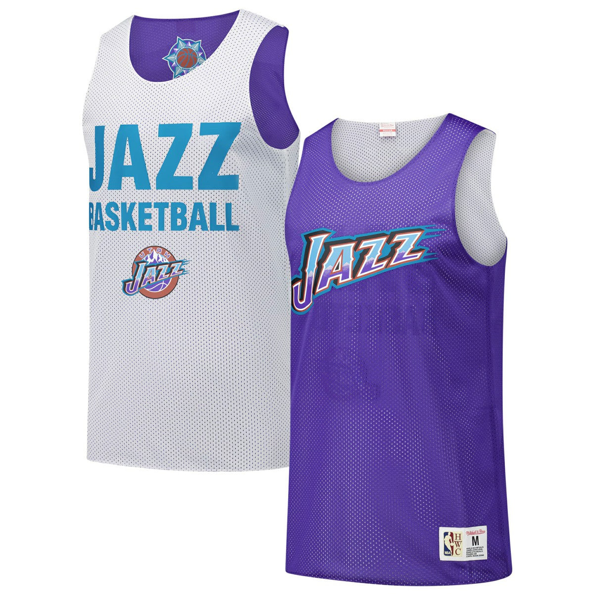 Utah Jazz Hardwood Classics Reversible Mesh Practice Jersey Purple - Mitchell & Ness
