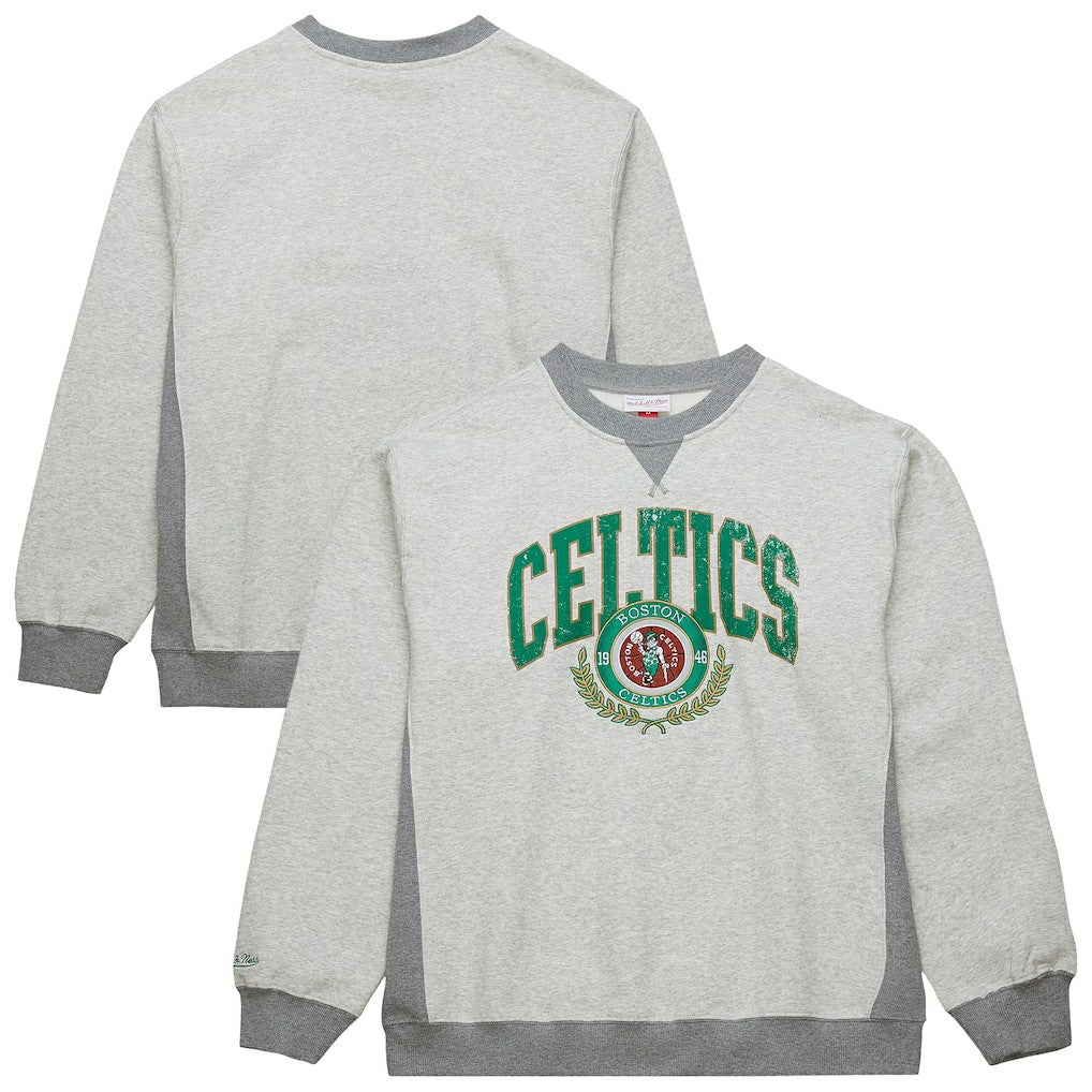 Boston Celtics Vintage Logo Pullover Sweatshirt Heather Gray - Mitchell & Ness