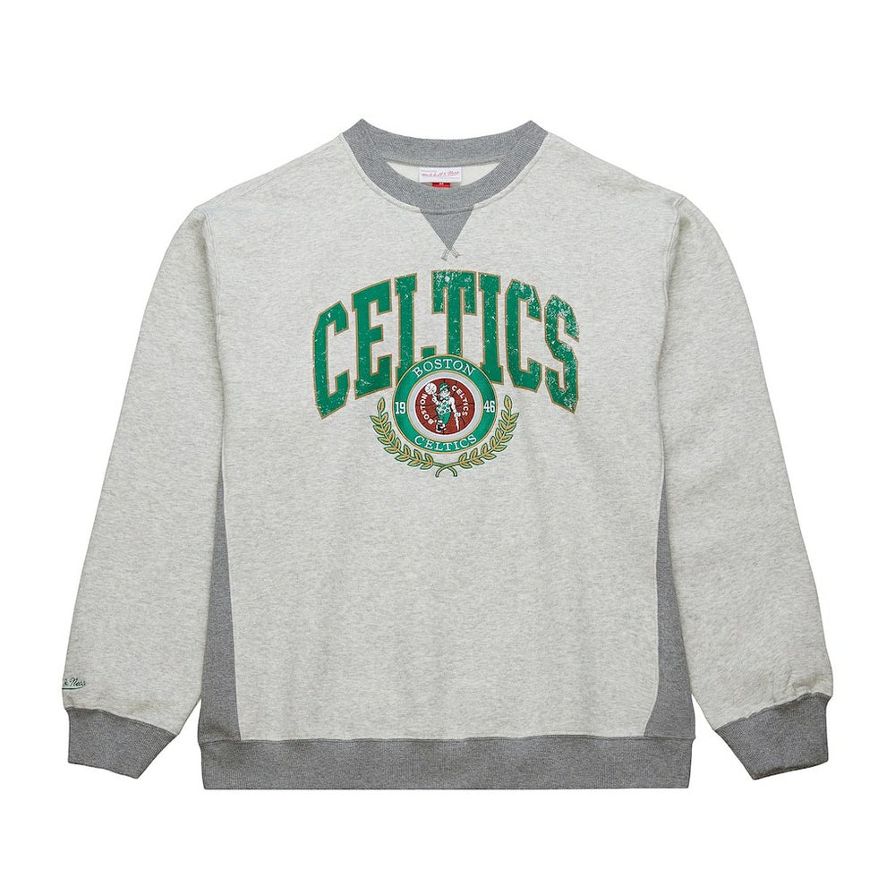 Boston Celtics Vintage Logo Pullover Sweatshirt Heather Gray - Mitchell & Ness