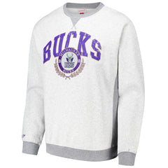 Milwaukee Bucks Vintage Logo Pullover Sweatshirt Heather Gray - Mitchell & Ness