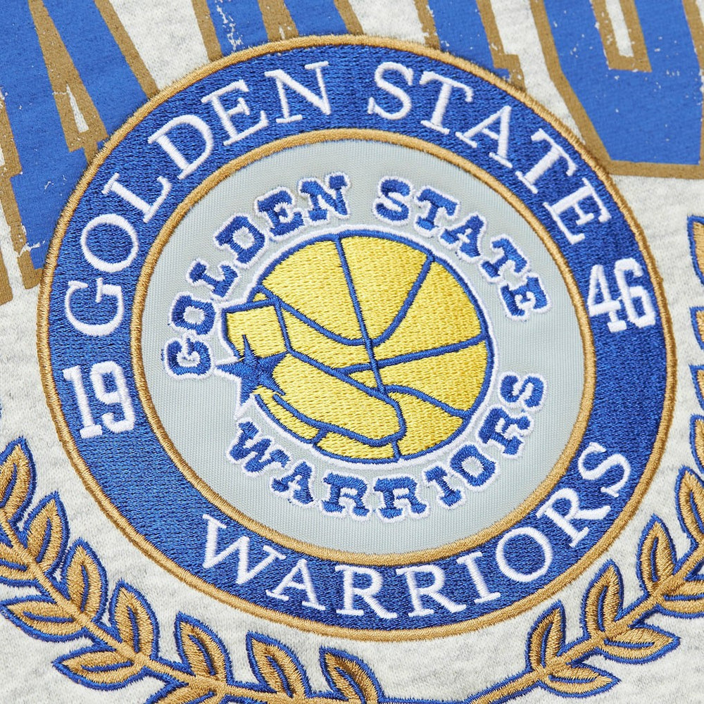 Golden State Warriors Vintage Logo Pullover Sweatshirt Heather Gray - Mitchell & Ness