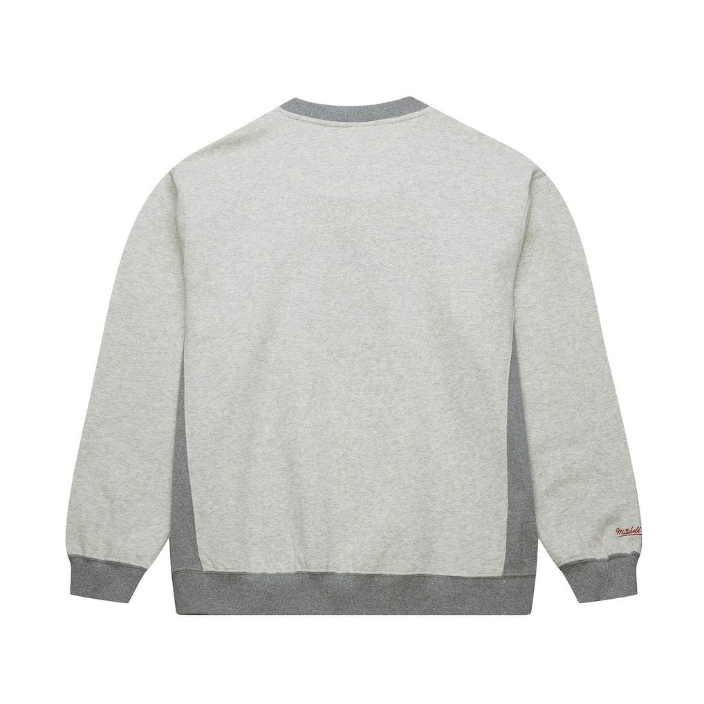 Chicago Bulls Vintage Logo Pullover Sweatshirt Heather Gray - Mitchell & Ness