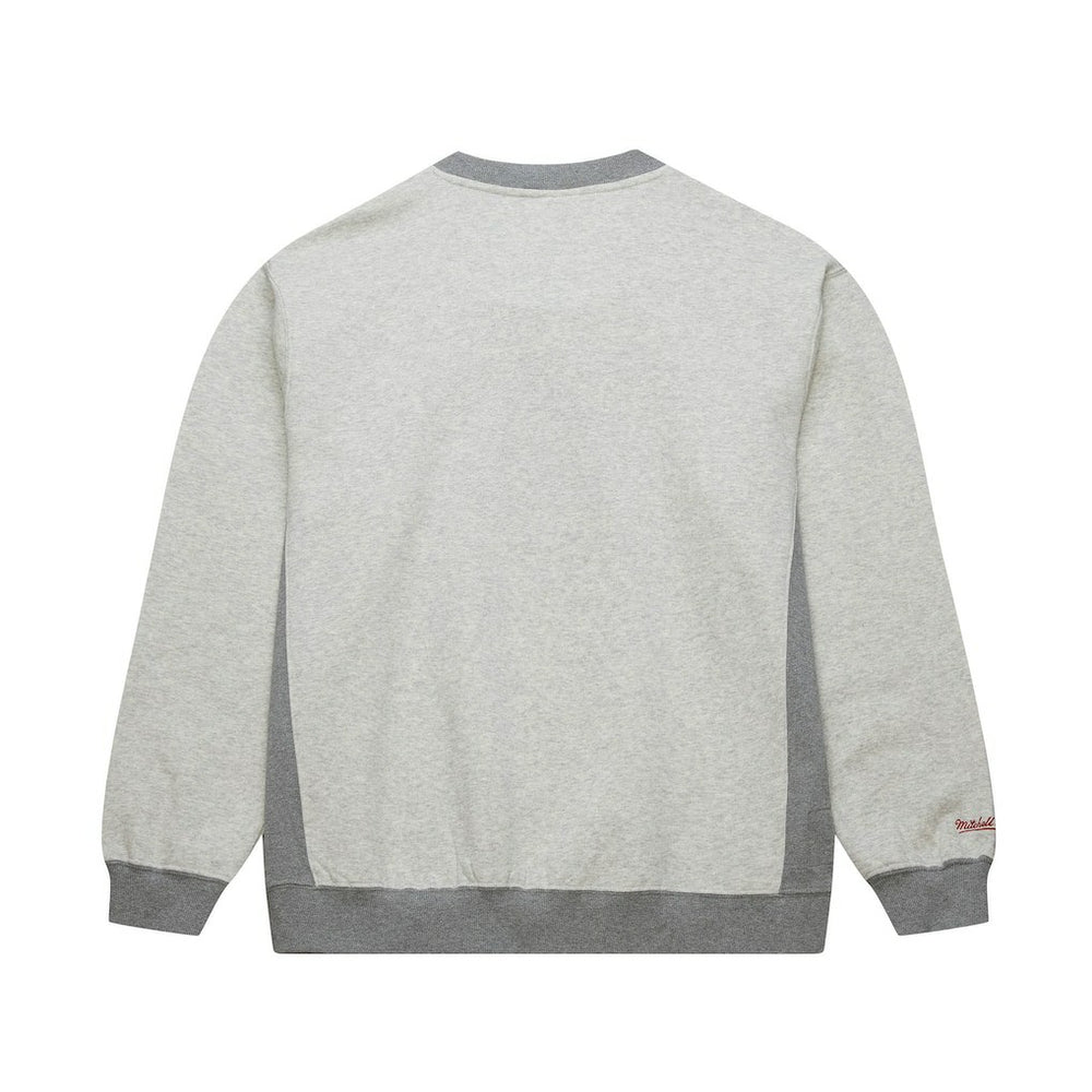 Chicago Bulls Vintage Logo Pullover Sweatshirt Heather Gray - Mitchell & Ness
