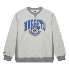 Denver Nuggets Vintage Logo Pullover Sweatshirt Heather Gray - Mitchell & Ness
