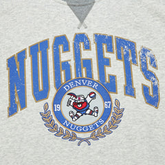 Denver Nuggets Vintage Logo Pullover Sweatshirt Heather Gray - Mitchell & Ness