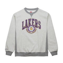 Los Angeles Lakers Vintage Logo Pullover Sweatshirt Heather Gray - Mitchell & Ness outlet