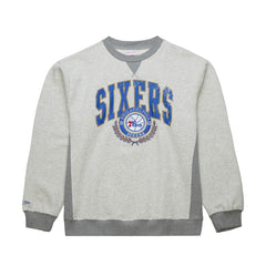 Philadelphia 76ers Vintage Logo Pullover Sweatshirt Heather Gray - Mitchell & Ness outlet