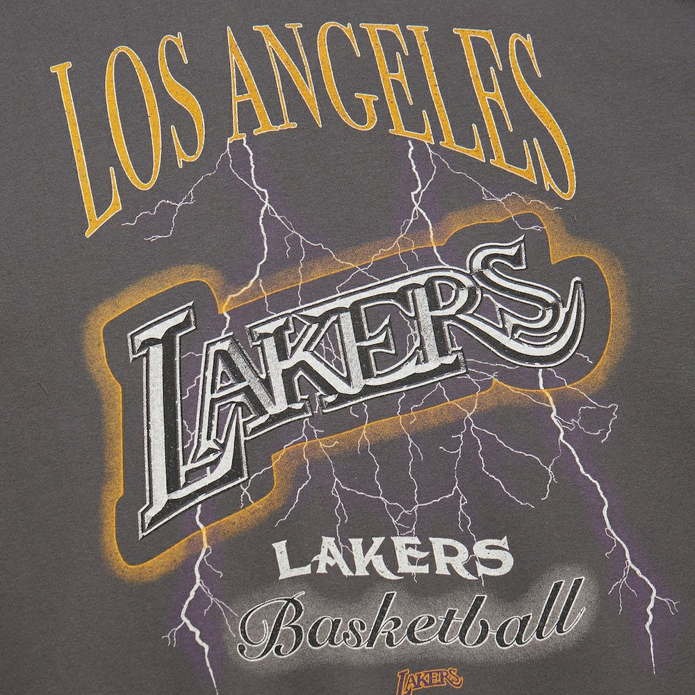 Los Angeles Lakers Women's Hardwood Classics Lightweight Pullover Sweatshirt Charcoal - Mitchell & Ness