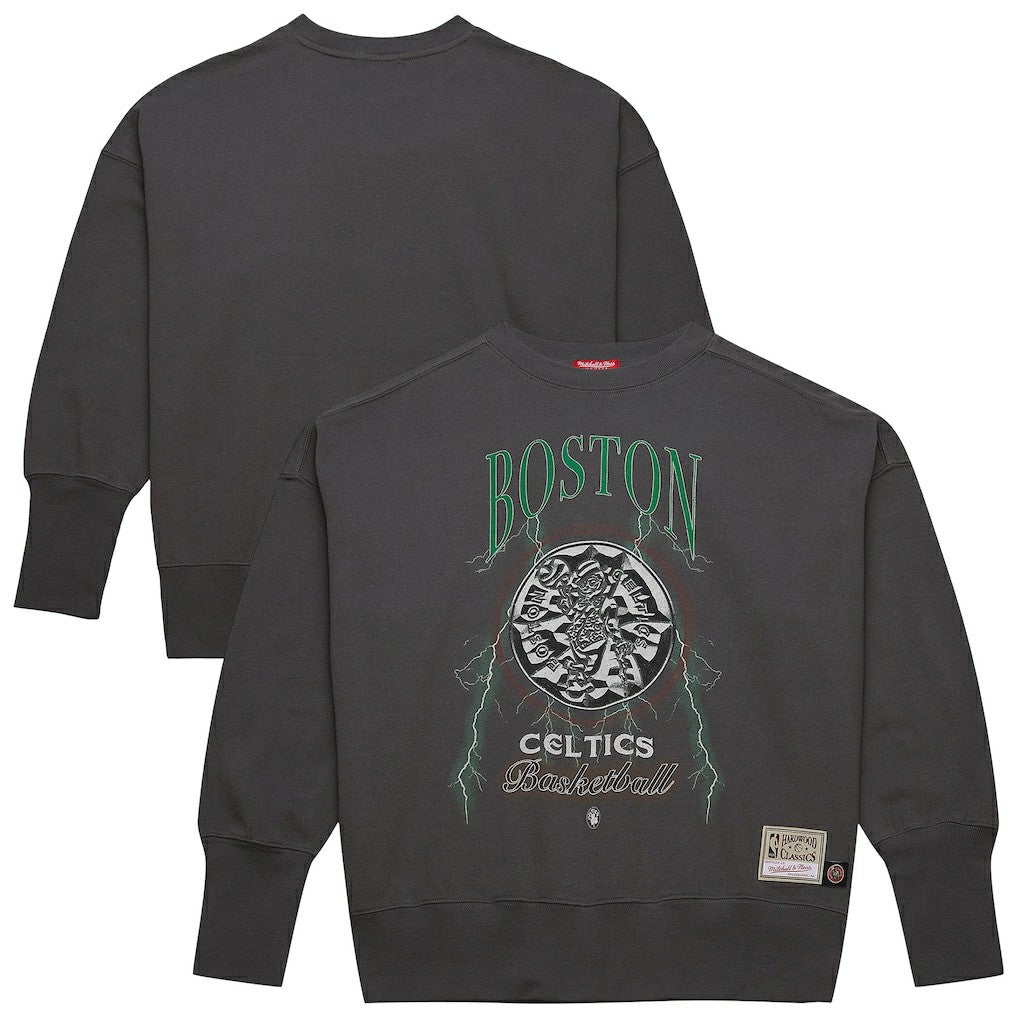 Boston Celtics Women's Hardwood Classics Lightweight Pullover Sweatshirt Charcoal - Mitchell & Ness