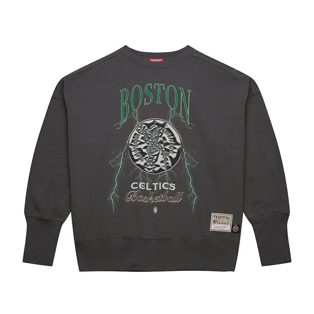 Boston Celtics Women's Hardwood Classics Lightweight Pullover Sweatshirt Charcoal - Mitchell & Ness