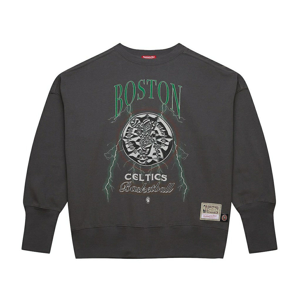 Boston Celtics Women's Hardwood Classics Lightweight Pullover Sweatshirt Charcoal - Mitchell & Ness