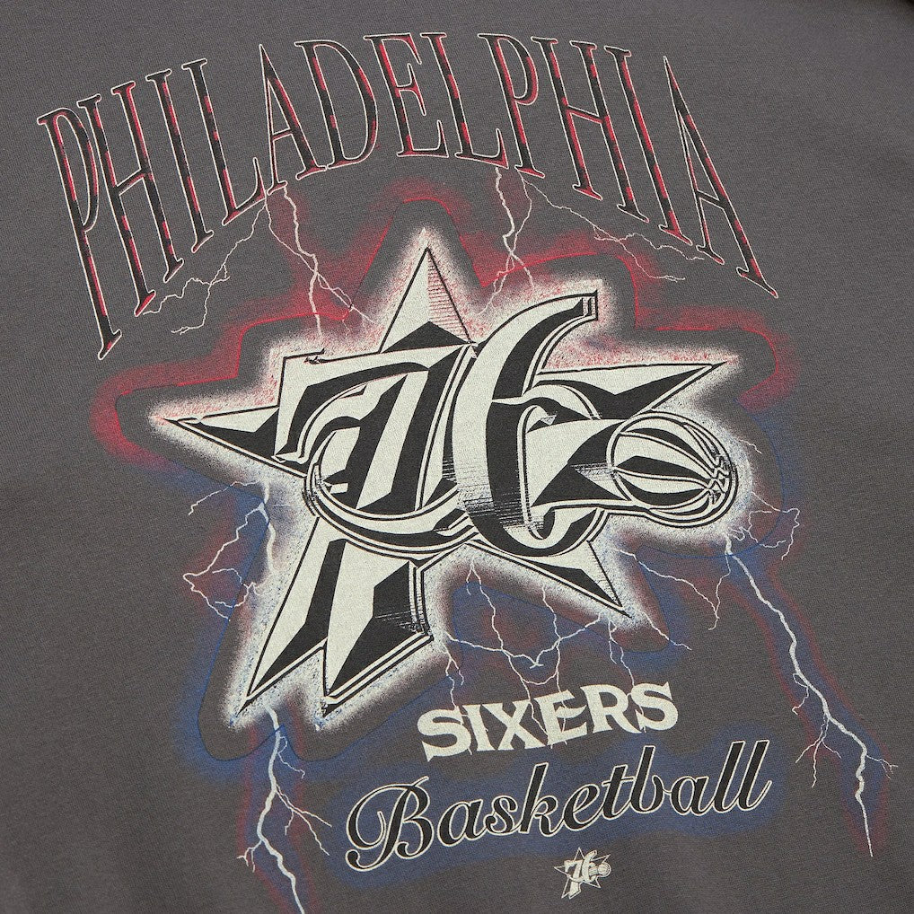 Philadelphia 76ers Women's Hardwood Classics Lightweight Pullover Sweatshirt Charcoal - Mitchell & Ness