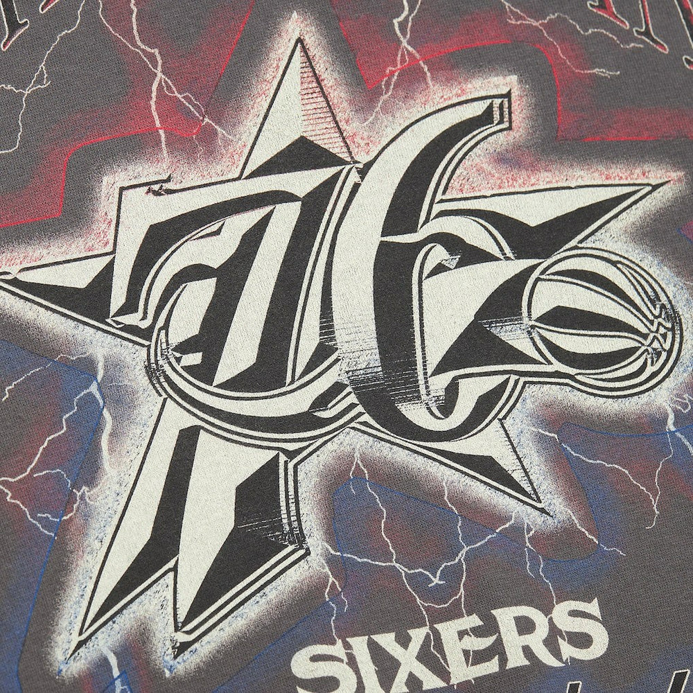 Philadelphia 76ers Women's Hardwood Classics Lightweight Pullover Sweatshirt Charcoal - Mitchell & Ness