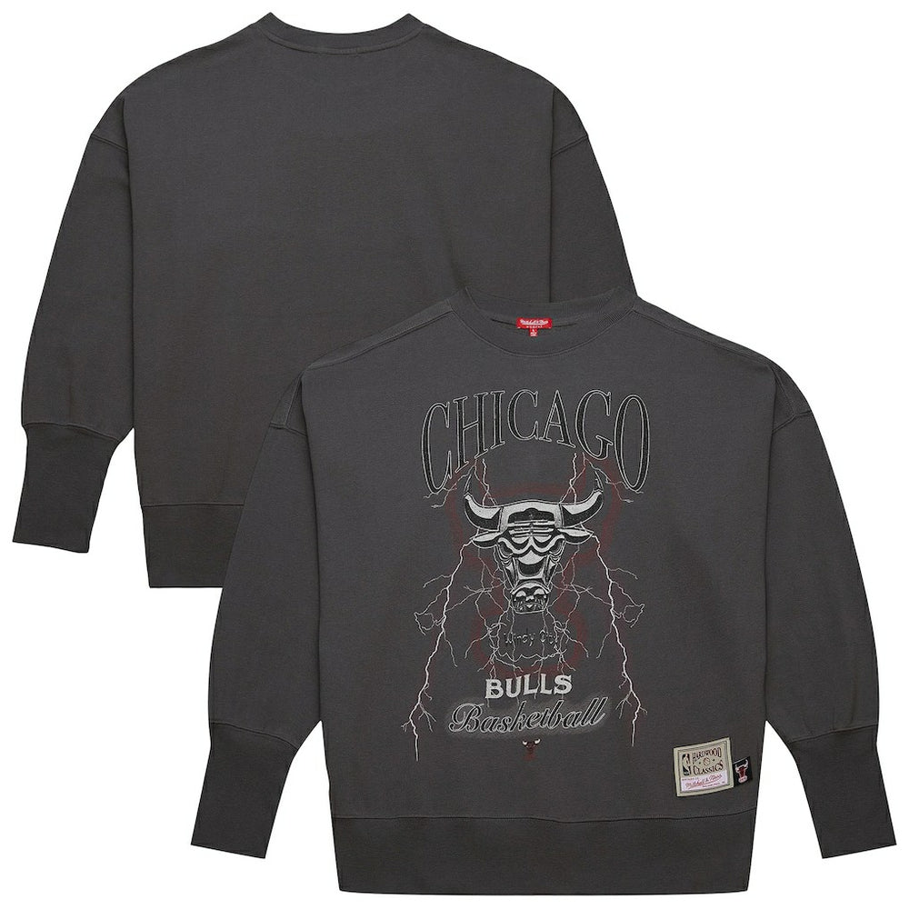 Chicago Bulls Women's Hardwood Classics Lightweight Pullover Sweatshirt Charcoal - Mitchell & Ness