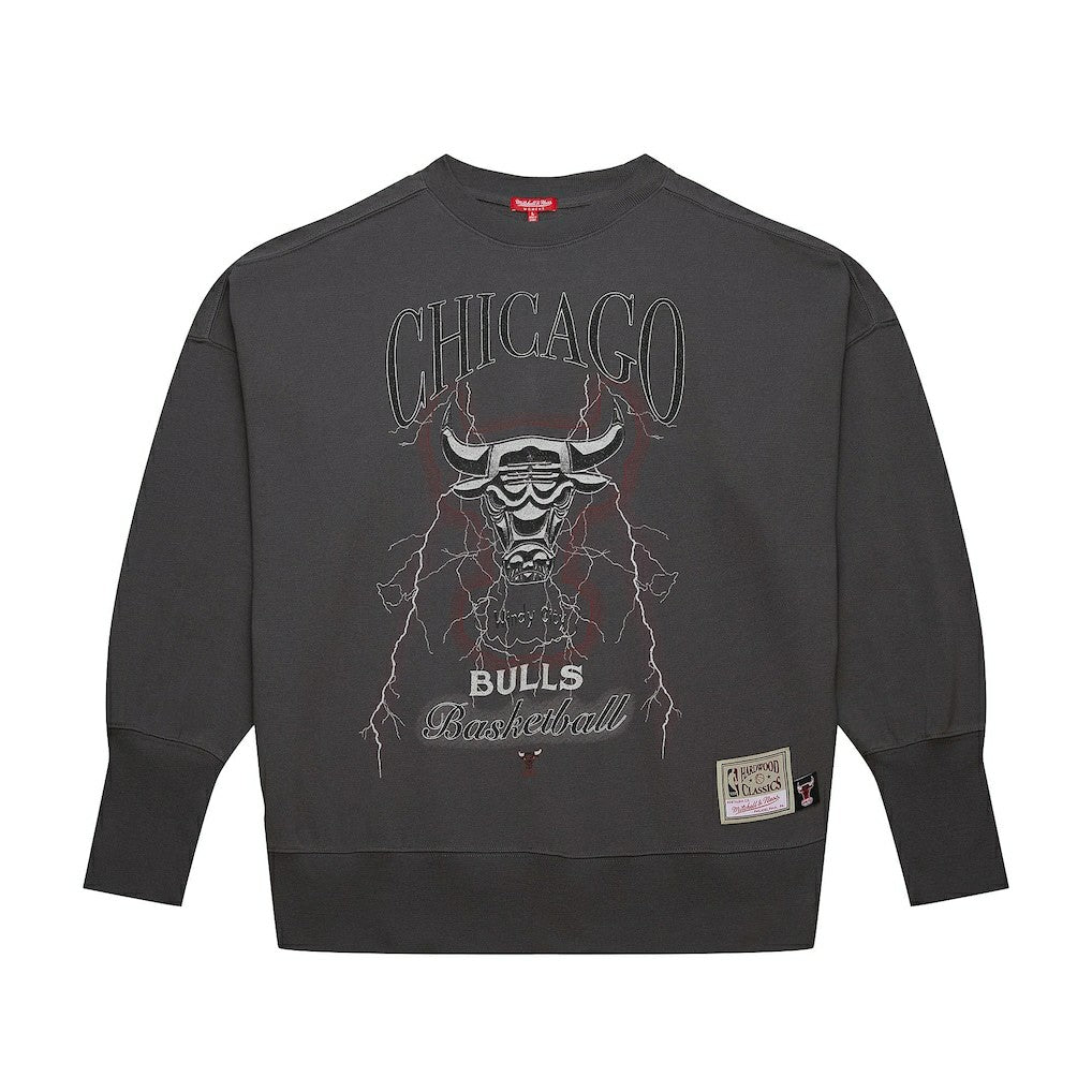 Chicago Bulls Women's Hardwood Classics Lightweight Pullover Sweatshirt Charcoal - Mitchell & Ness