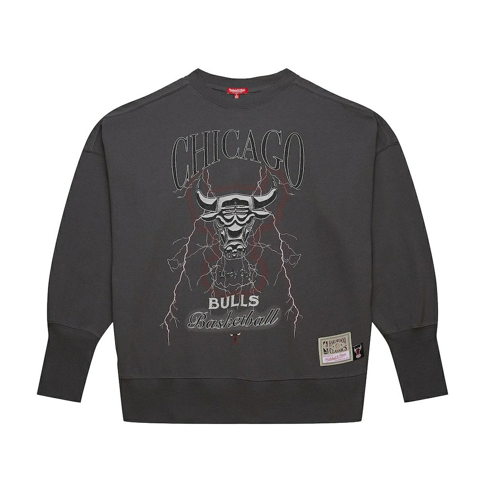 Chicago Bulls Women's Hardwood Classics Lightweight Pullover Sweatshirt Charcoal - Mitchell & Ness