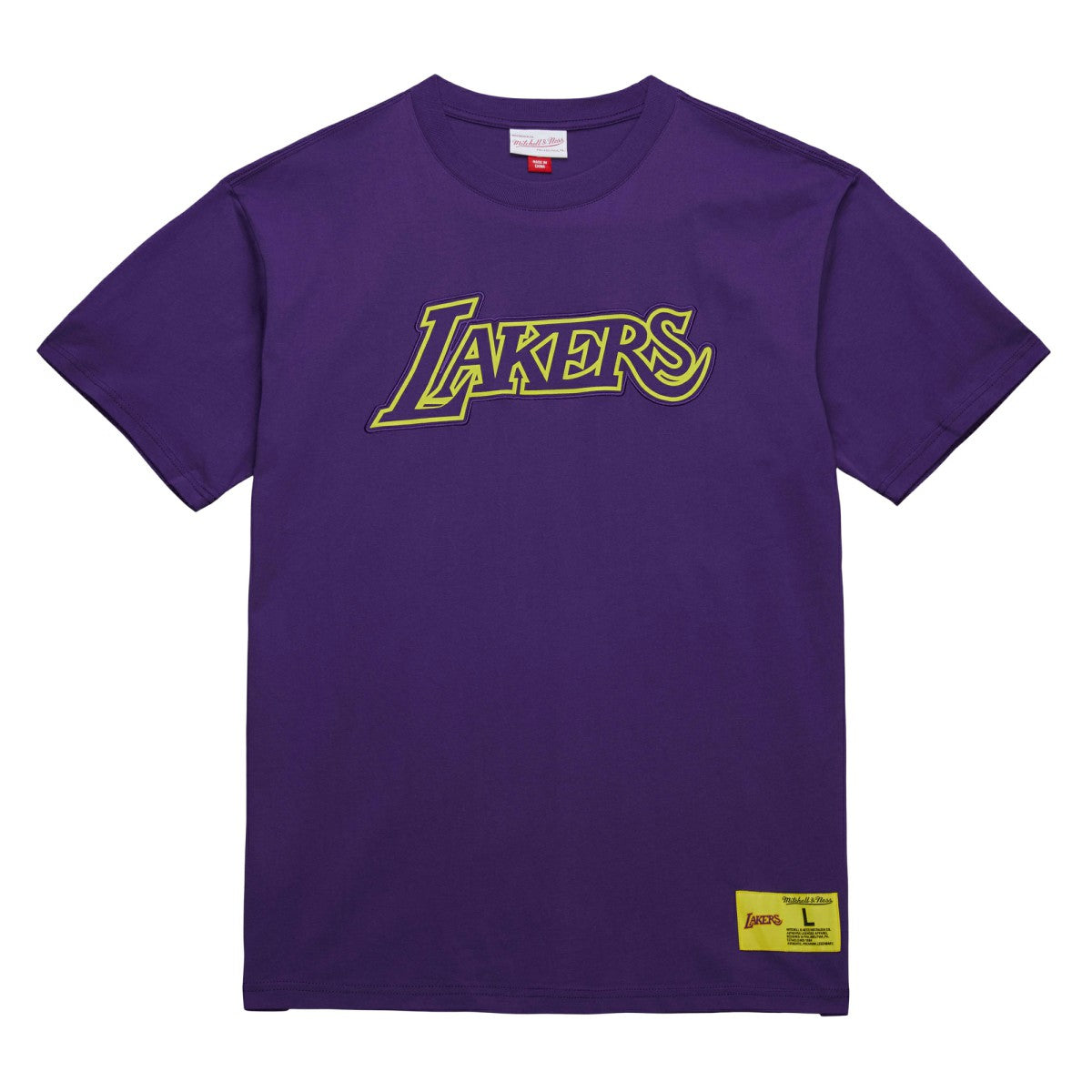 Los Angeles Lakers Hardwood Classics Neon Nights Premium T-Shirt Purple - Mitchell & Ness