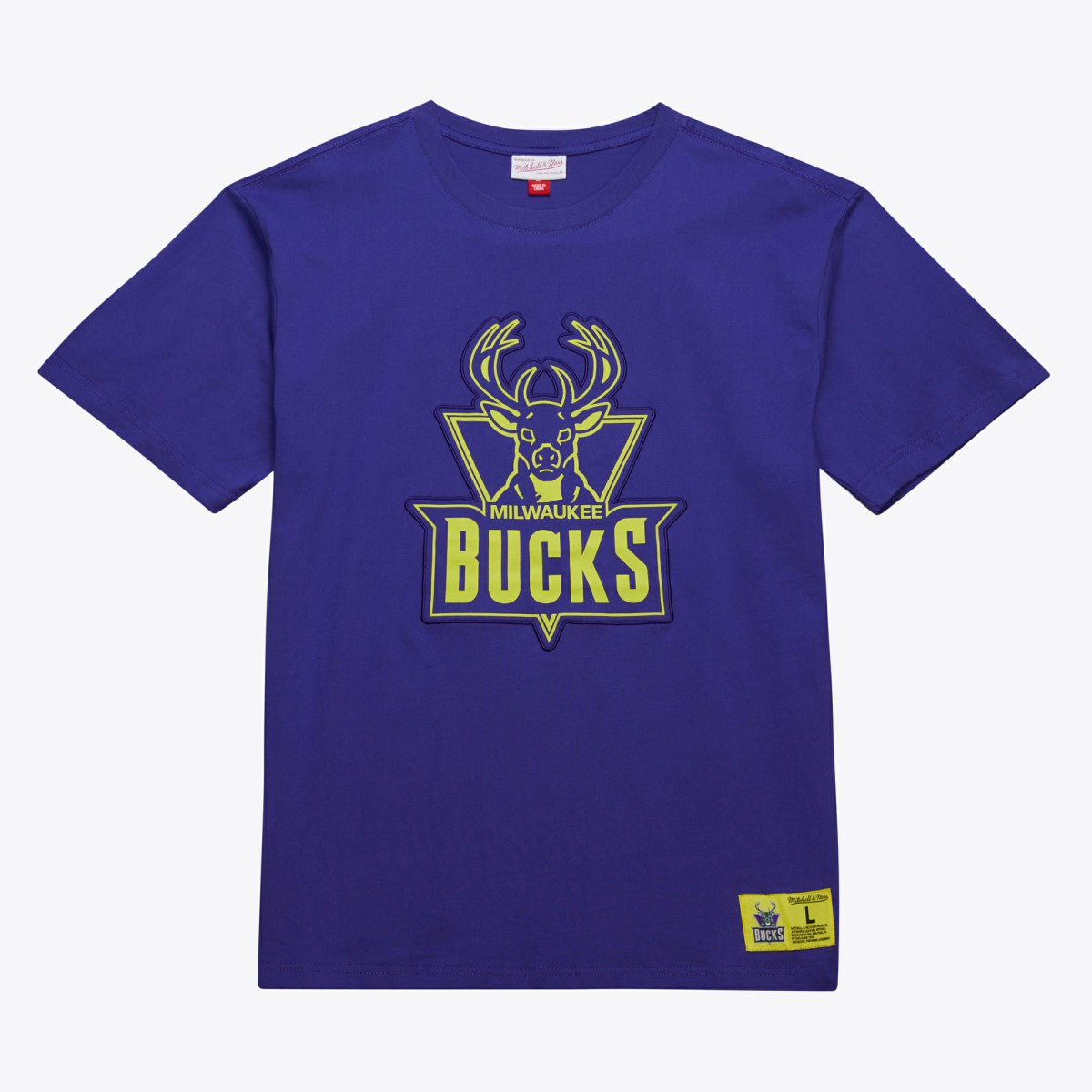 Milwaukee Bucks Hardwood Classics Neon Nights Premium T-Shirt Purple - Mitchell & Ness