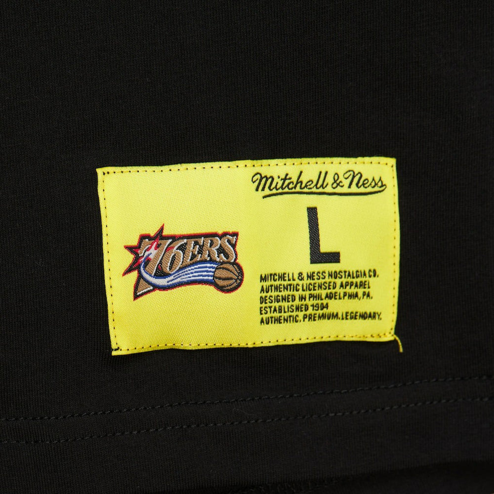 Philadelphia 76ers Hardwood Classics Neon Nights Premium T-Shirt Black - Mitchell & Ness