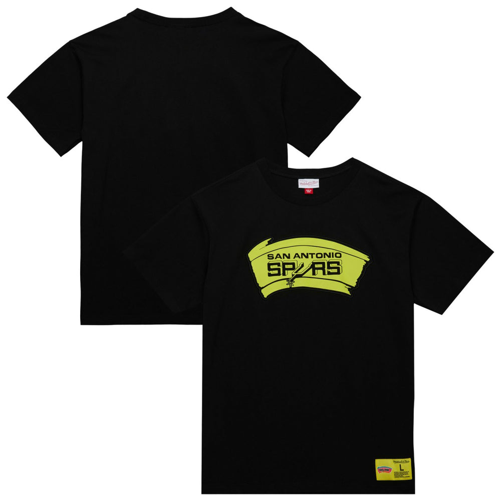 San Antonio Spurs Hardwood Classics Neon Nights Premium T-Shirt Black - Mitchell & Ness