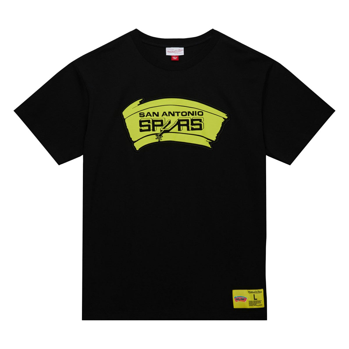 San Antonio Spurs Hardwood Classics Neon Nights Premium T-Shirt Black - Mitchell & Ness